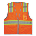 Ergodyne 8246Z 2-Tone High-Visibility Safety Vest - X-Large - Zipper Closure - 6 Pocket(s) - Polyester Mesh - Orange - EGO24575 Product Image 