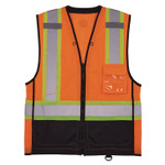 Ergodyne 8251HDZ-BK 2-Tone Hi-Vis Safety Vests - Large/Extra Large - Zipper Closure - Polyester Mesh, Polyester - Orange - EGO23045 Product Image 