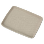 Chinet StrongHolder Molded Fiber Food Trays, 1-Compartment, 9 x 12 x 1, Beige, Paper, 250/Carton View Product Image
