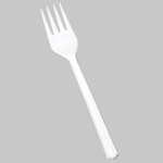 FORKS PLASTIC MEDIUM DUTY WHITE 6-1/8" - 7340014387392 Product Image 