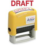 MESSAGE STAMP PRE-INKED "DRAFT" RED INK - 7520012074116 Product Image 