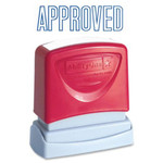 MESSAGE STAMP PRE-INKED "APPROVED" BLUE INK - 7520012074196 Product Image 