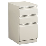 HON Brigade Mobile Pedestal with Pencil Tray Insert, Left/Right, 3-Drawers: Box/Box/File, Letter, Light Gray, 15" x 19.88" x 28" View Product Image