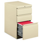 HON Brigade Mobile Pedestal with Pencil Tray Insert Left/Right, 3-Drawers: Box/Box/File, Letter, Putty, 15" x 22.88" x 28" View Product Image