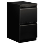 HON Brigade Mobile Pedestal, Left or Right, 2 Letter-Size File Drawers, Black, 15" x 19.88" x 28" View Product Image
