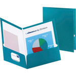 Oxford Letter Pocket Folder - 8 1/2" x 11" - 150 Sheets Capacity - 2 Internal Pocket(s) - Teal - Die-cut, Metallic Product Image 