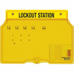 Master Lock Unfilled Padlock Lockout Station with Cover - 4 x Padlock - 12.25" Height x 16" Width x 1.75" Depth - Impact Resistant, Heat Resistant, Lockable - Plastic Product Image 