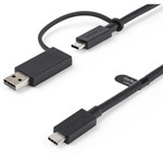 StarTech.com 3ft/1m USB-C Cable with USB-A Adapter Dongle, USB-C to C (10Gbps/PD), USB-A to C (5Gbps), 2-in-1 USB C Cable for Hybrid Dock Product Image 