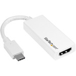 StarTech.com USB-C to HDMI Adapter - White - 4K 60Hz - Thunderbolt 3 Compatible - USB-C Adapter - USB Type C to HDMI Dongle Converter Product Image 
