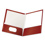 Oxford High Gloss Laminated Paperboard Folder, 100-Sheet Capacity, 11 x 8.5, Crimson, 25/Box (OXF51718) View Product Image