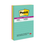 Post-it Notes Super Sticky Pads in Supernova Neon Collection Colors, Note Ruled, 4" x 6", 90 Sheets/Pad, 3 Pads/Pack View Product Image