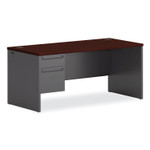 HON 38000 Series Left Pedestal Desk, 66" x 30" x 29.5", Mahogany/Charcoal View Product Image