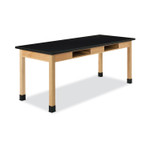 Diversified Spaces Classroom Book Compartment Science Table, 48w x 30d x 30h, Black ChemGuard High Pressure Laminate (HPL) Top, Oak Base Product Image 