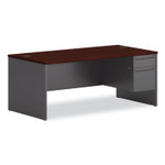 HON 38000 Series Right Pedestal Desk, 72" x 36" x 29.5", Mahogany/Charcoal View Product Image