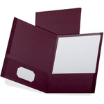 Oxford Letter Recycled Pocket Folder - 8 1/2" x 11" - 100 Sheets Capacity - 2 Pocket(s) - Burgundy - 35% Recycled Product Image 