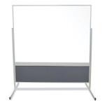 Ghent Double-Sided Magnetic Porcelain Whiteboard, Caramel Vinyl Tackboard with Aluminum Frame, 50.5 x 72.88 GHEFPM1M164185 Product Image 