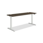HON Coordinate Height Adjustable Desk Bundle 2-Stage, 70" x 22" x 27.75" to 47", Florence Walnut/Designer White Product Image 