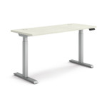 HON Coordinate Height Adjustable Desk Bundle 2-Stage, 58" x 22" x 27.75" to 47", Silver Mesh\Silver Product Image 