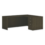 HON Mod L-Station Single Pedestal Desk Bundle, 60" x 72" x 29", Java Oak Product Image 