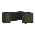 HON Mod L-Station Double Pedestal Desk Bundle, 60" x 72" x 29", Java Oak Product Image 