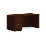 HON Mod Single Pedestal Desk Bundle, 60" x 30" x 29", Traditional Mahogany Product Image 