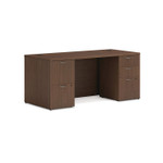HON Mod Double Pedestal Desk Bundle, 66" x 30" x 29", Sepia Walnut Product Image 