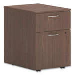 HON Mod Mobile Pedestal, Left or Right, 2-Drawers: Box/File, Legal/Letter, Sepia Walnut, 15" x 20" x 20" Product Image 