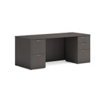 HON Mod Double Pedestal Desk Bundle, 72" x 30" x 29", Slate Teak Product Image 