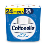 Cottonelle Ultra CleanCare Toilet Paper, Strong Tissue, Mega Rolls, Septic Safe, 1-Ply, White, 340 Sheets/Roll, 24 Rolls/Pack Product Image 