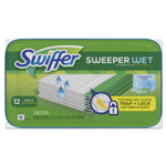 Swiffer Wet Refill Cloths, 10 x 8, Open Window Fresh, Cloth, White, 12/Tub, 12 Tubs/Carton Product Image 