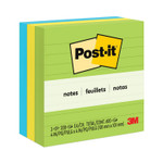 Post-it Notes Original Pads in Floral Fantasy Collection Colors, Note Ruled, 4" x 4", 200 Sheets/Pad, 3 Pads/Pack (MMM6753AUL) Product Image 