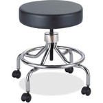 Safco Low Base Screw Lift Lab Stool - Black Seat Color - Vinyl Seat Material - Black Product Image 