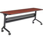 Safco Flip-N-Go Rectangular Training Table - Biltmore Cherry Rectangle Top - Black Base - 150 lb Capacity - 72" Table Top Width x 24" Table Top Depth x 1.20" Table Top Thickness - 29" Height - Training Room - SAFLF2472TSLCRM Product Image 