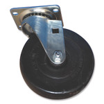 Rubbermaid Commercial Replacement Plate Casters, 3.63" x 2.88" Swivel Mount Plate, 5" Wheel, Black Product Image 