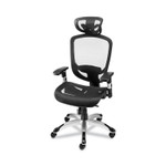 Union & Scale FlexFit Hyken Mesh Task Chair, Supports Up to 300 lbs, 17.24" to 20.98" Seat Height, Black Seat, Black Back.Silver Base Product Image 
