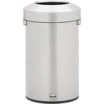 Rubbermaid Commercial Refine Waste Container - 16 gal Capacity - Round - Ergonomic Handle, Non-skid, Fingerprint Resistant, Durable - 26.3" Height x 15.9" Width - Metal Product Image 
