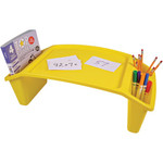 Deflecto Antimicrobial Kids Lap Tray - Supplies, Paper, Book, Pencil, Crayon, Mobile Device, Decoration/Activity - 8.53" Height x 23.35" Width x 12" Depth - DEF39502YEL Product Image 