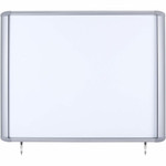 MasterVision Water-Resistant Enclosed Dry-Erase Board - 30" (2.5 ft) Width x 26.5" (2.2 ft) Height - White Lacquered Steel Surface - Anodized Aluminum Aluminum Frame - Rectangle - Magnetic Product Image 