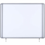 MasterVision Water-Resistant Enclosed Dry-Erase Board - 40" (3.3 ft) Width x 38.3" (3.2 ft) Height - White Lacquered Steel Surface - Anodized Aluminum Aluminum Frame - Rectangle - Magnetic Product Image 
