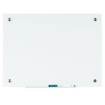 MasterVision Dry-Erase Glass Board - 36" (3 ft) Width x 48" (4 ft) Height - White Glass Surface - Rectangle - Horizontal/Vertical Product Image 
