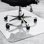 Floortex Heavy-Duty Glass Chair Mat for Hard Floors & Carpets - 48" x 60" - Home, Office, Hard Floor, Pile Carpet - 60" Length x 48" Width x 0.200" Depth x 0.200" Thickness - Rectangular - FLR124860EG Product Image 