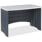 Iceberg Dent and Scratch Resistant Computer Desk - Silver Rectangle Top - Charcoal Gray Base - ICE73002 Product Image 