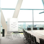 Ghent Roam Mobile Whiteboard - 36" (3 ft) Width x 45" (3.8 ft) Height - White Surface - Satin Aluminum Frame - GHERM36SAWHN Product Image 