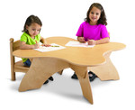 Jonti-Craft Adjustable Height Blossom Table - Laminated, Maple Top - Four Leg Base - 4 Legs - Adjustable Height - JNT5774JC Product Image 
