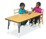 Jonti-Craft Berries Maple Top/Edge Rectangle Table - Laminated Rectangle, Maple Top - Height Adjustable - 15" to 24" Adjustment - 60" Table Top Length x 30" Table Top Width x 1.13" Table Top Thickness - 24" Height - JNT6408JCE011 Product Image 