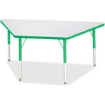 Jonti-Craft Berries Elementary Height Prism Edge Trapezoid Table - Green Trapezoid, Laminated Top - Four Leg Base - 4 Legs - Height Adjustable - 15" to 24" Adjustment - JNT6443JCE119 Product Image 