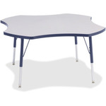 Jonti-Craft Berries Prism Four-Leaf Student Table - Laminated, Gray Top - Four Leg Base - 4 Legs - Height Adjustable - 24" to 31" Adjustment x 1.13" Table Top Thickness x 48" Table Top Diameter - JNT6453JCA112 Product Image 