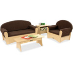 Jonti-Craft Komfy Children's Sofa - 42.5" x 19.5" x 23" Overall Dimension - Fabric Espresso Seat - JNT3770JC Product Image 