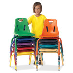 Jonti-Craft Berries Plastic Chair with Powder Coated Legs - Steel Frame Material - Four-legged Base - Orange - JNT8120JC1114 Product Image 