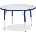 Jonti-Craft Berries Elementary Height Color Edge Round Table - Blue Round Top - Four Leg Base - 4 Legs - Height Adjustable - JNT6488JCE003 Product Image 